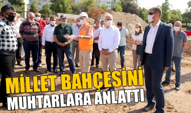 Akdeniz Belediye Bakan Muhammet Mustafa Gltak, yapm devam eden ve 29 Ekimde almas planlanan Millet Bahesindeki almalar muhatlarla birlikte gezerek, projeyle ilgili bilgi verdi. 