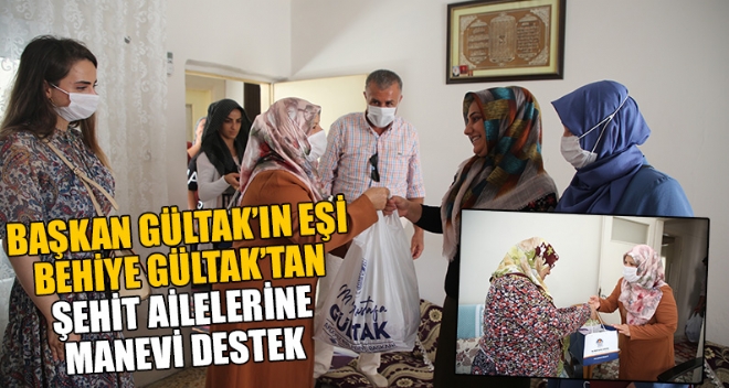 Akdeniz Belediye Bakan  M. Mustafa Gltak'n ei  Behiye Gltak  vatan savunmasnda ehadet makamna erien ehitlerin ailelerini evlerinde ziyaret etti. 