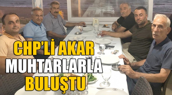 Mersinin Akdeniz lesinde grev yapan 5 mahalle muhtar, Cumhuriyet Halk Partisi (CHP) Mersin eski l Bakan Mehmet Faruk Akar ile bir araya geldi. 